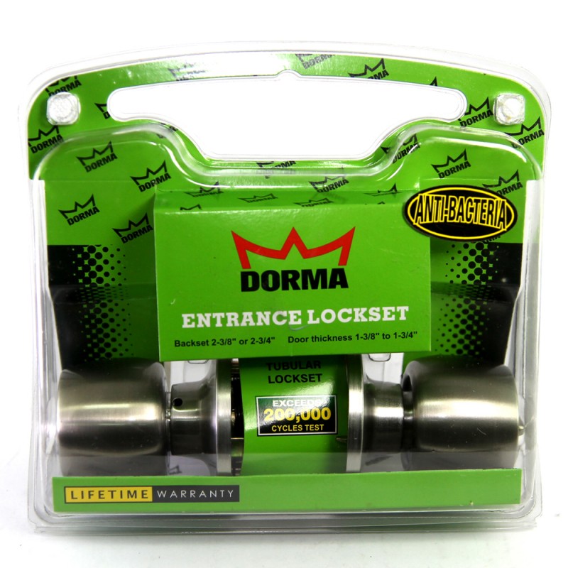Dorma Entrance Tubular Knob Lockset TA1 Demen Finishes US32D Standard Stainless Steel